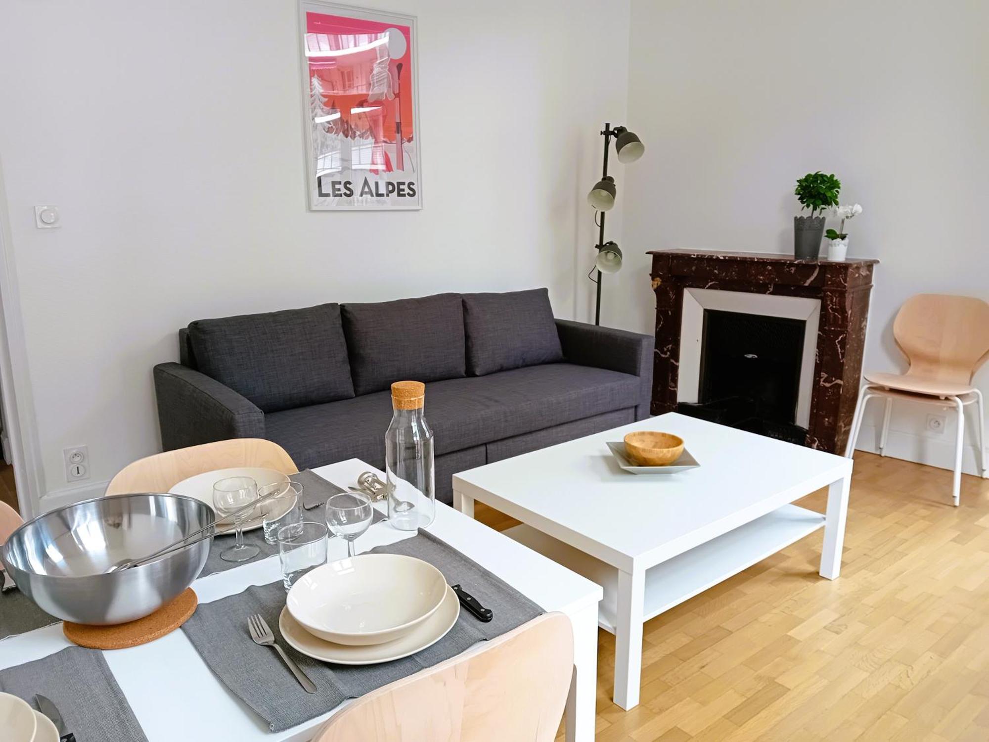 102 - Appart Renove Avec Grand Salon Et 1 Chambre - Tram Et Clinique Mutualiste A 1 Min Grenoble Exterior foto